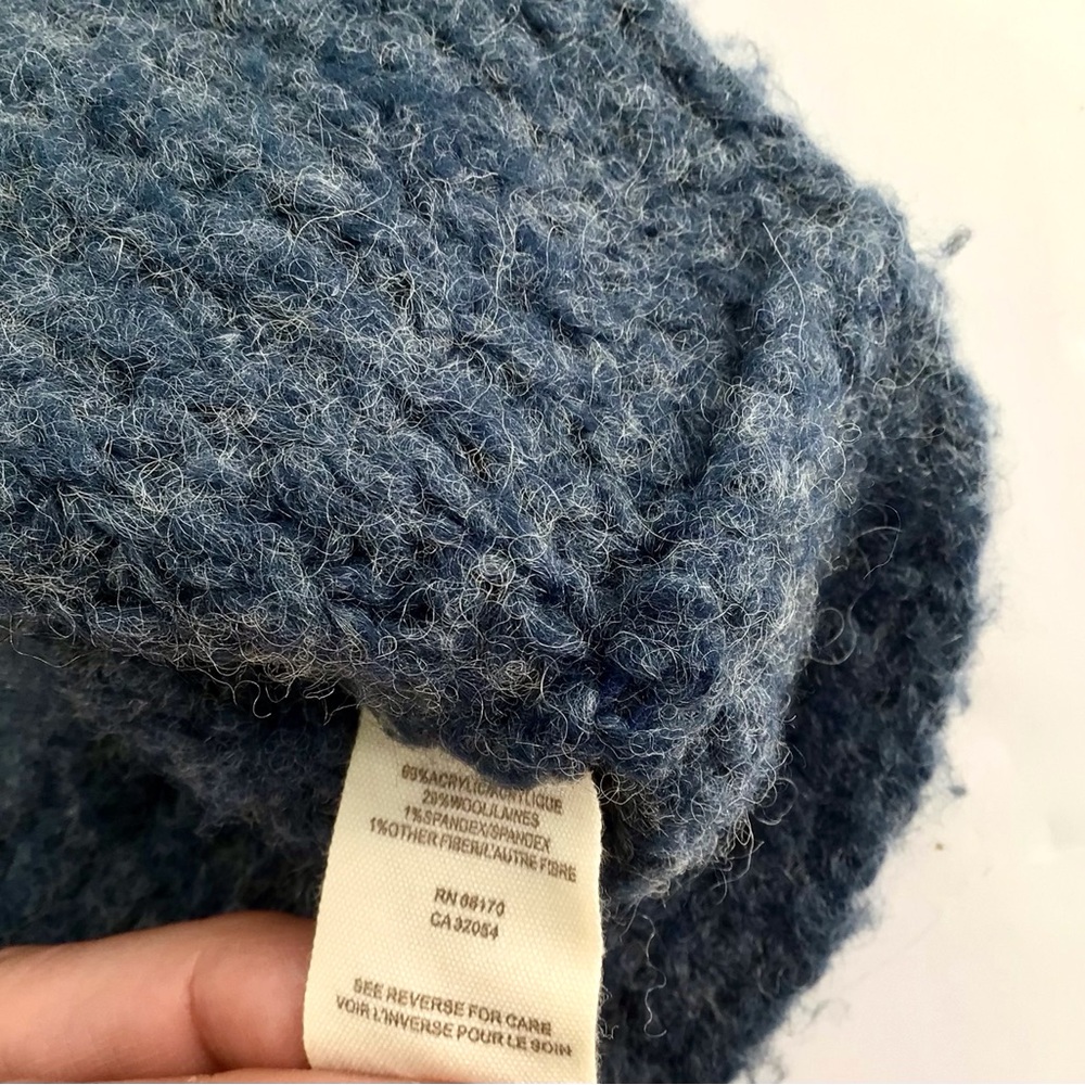 Free People Blue Short Sleeve Bat Wing Acrylic Wool Sweater Top Size Small - Picture 8 of 13